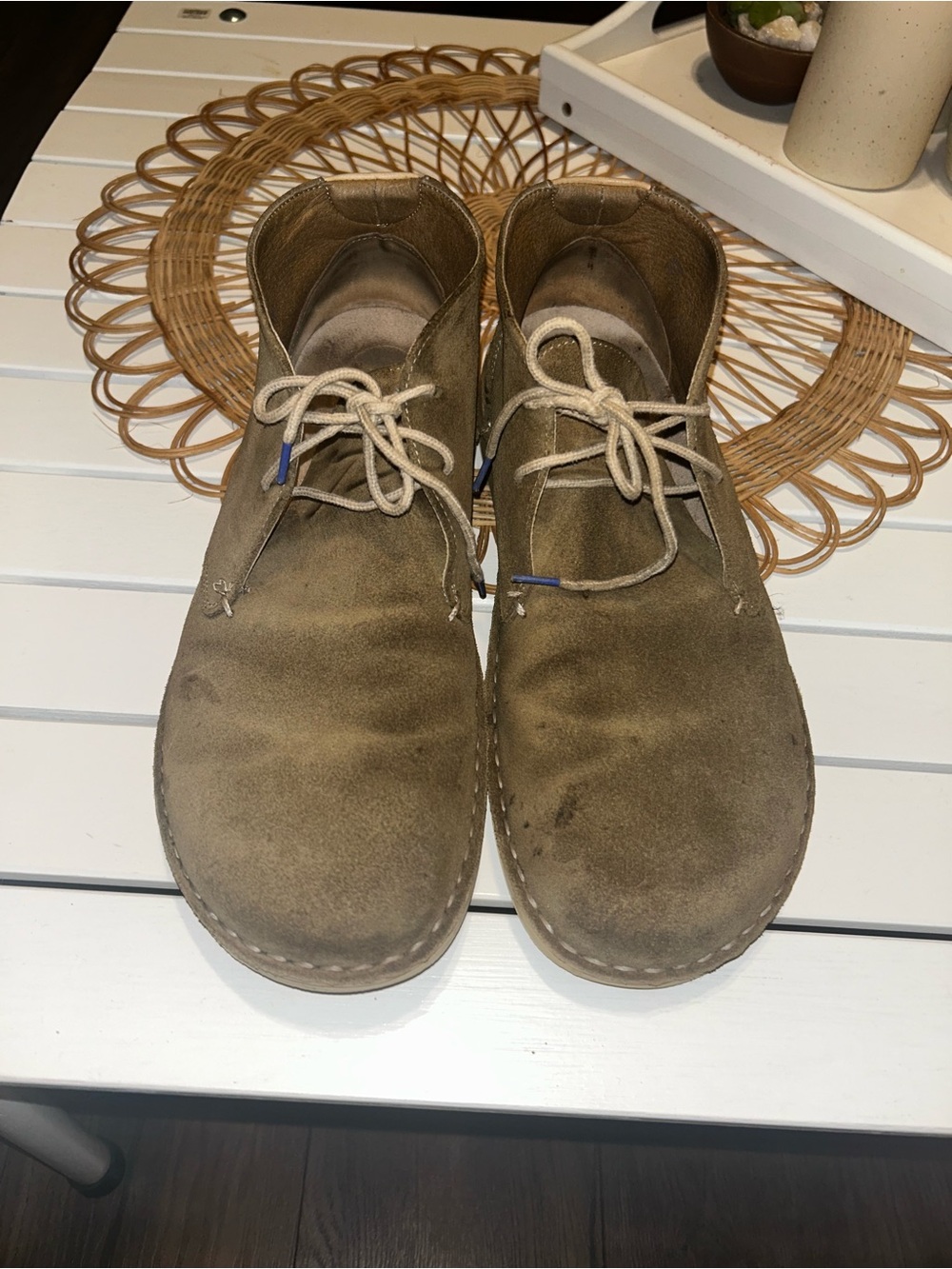 Birkenstock Men's Suede Chukka Boots in Olive Brown